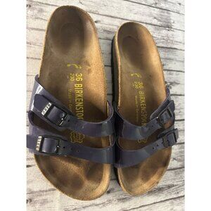 Birkenstock Ibiza 36 Womens 5.5 Purple Double Patent Leather Strap Birko Slides
